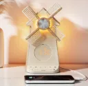 Nachttischlampe mit Wecker, USB-Ladestation, Nachtlicht & Naturklängen