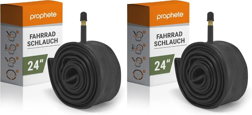 [171284] Prophete 2 x Fahrradschlauch 24 Zoll mit Autoventil für Kinderfahrräder und Fahrräder