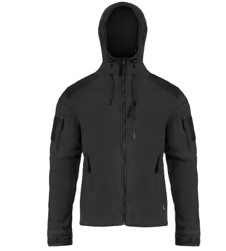 Texar Husky Fleecejacke Schwarz Tactical Outdoorjacke mit Kapuze 360 g/m²