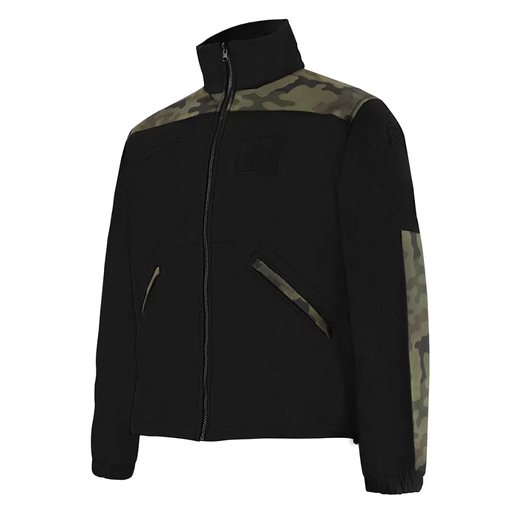 Texar Grom Fleecejacke Pantera Woodland - Schwarz Thermofleece Tactical Pullover M