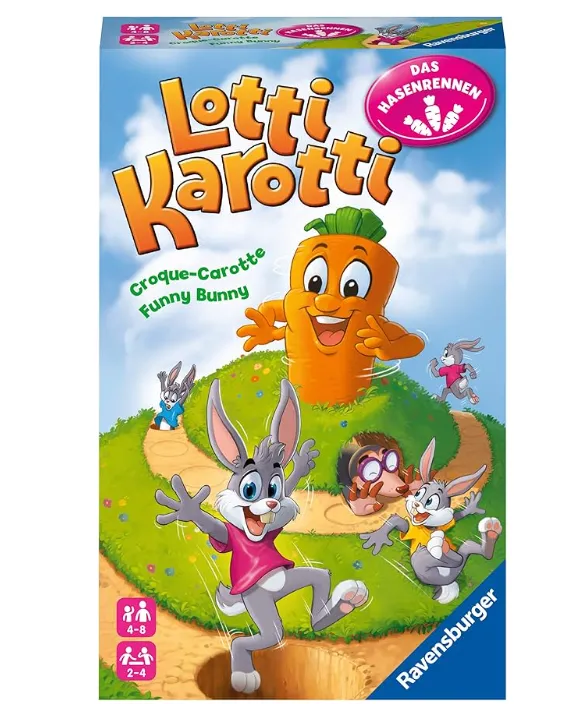 Ravensburger Lotti Karotti Hasenrennen Mitbringspiel für Kinder ab 4 Jahren