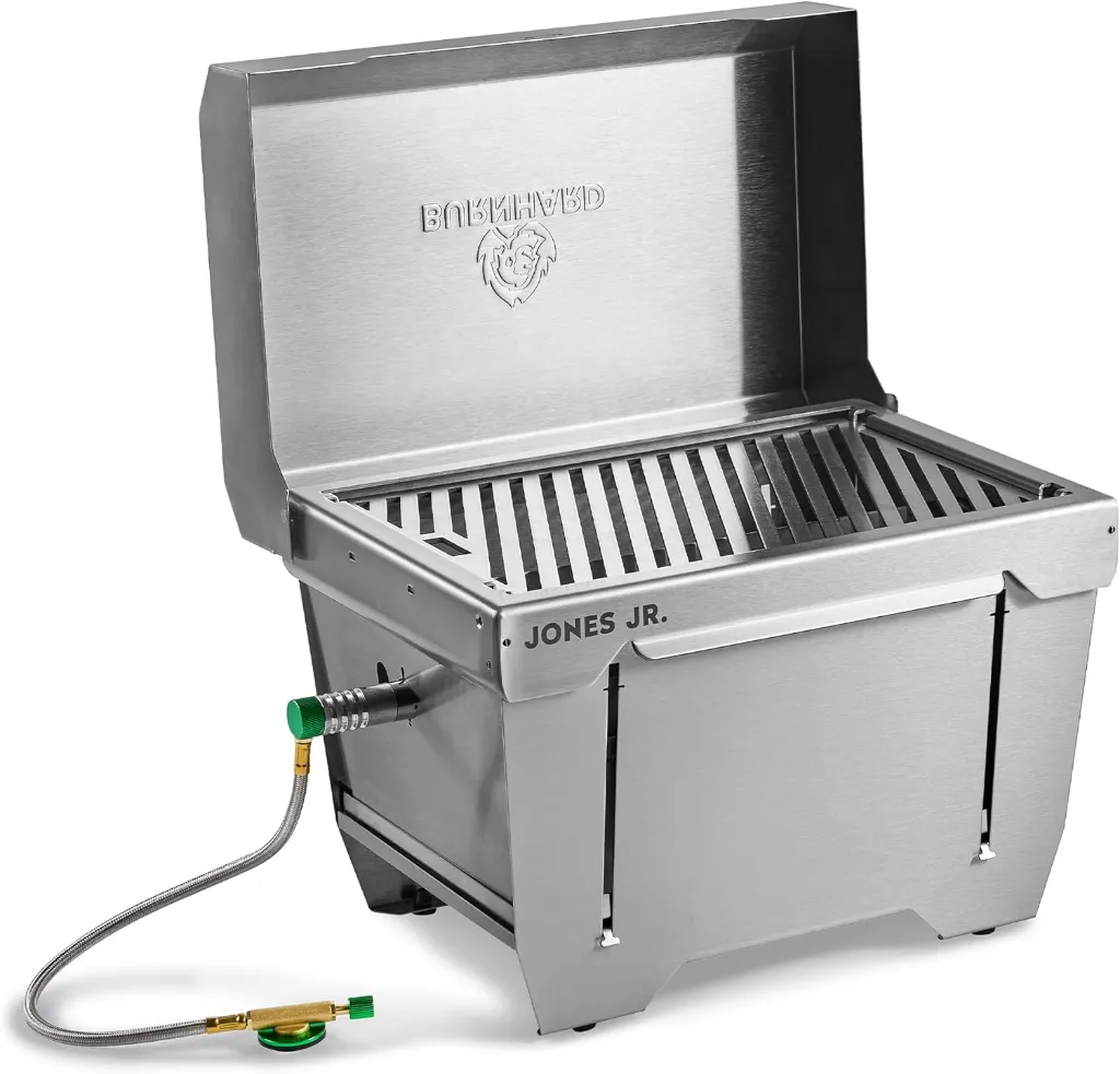 BURNHARD JONES Jr. Camping Gasgrill Klappgrill - Edelstahl 1-Brenner 3,2 kW