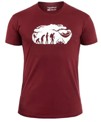 TigerWood Bushcraft Evolution T-Shirt Bordeaux - Baumwolle 180 g/m²