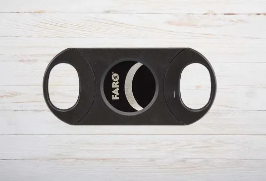Faro Zigarrencutter mit Zigarrenbohrer 10 mm – Schwarze Edelstahlklingen