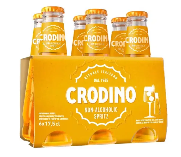 Crodino Biondo Alkoholfreier Aperitif 6 x 175 ml – Italienischer Bitter-Aperitivo