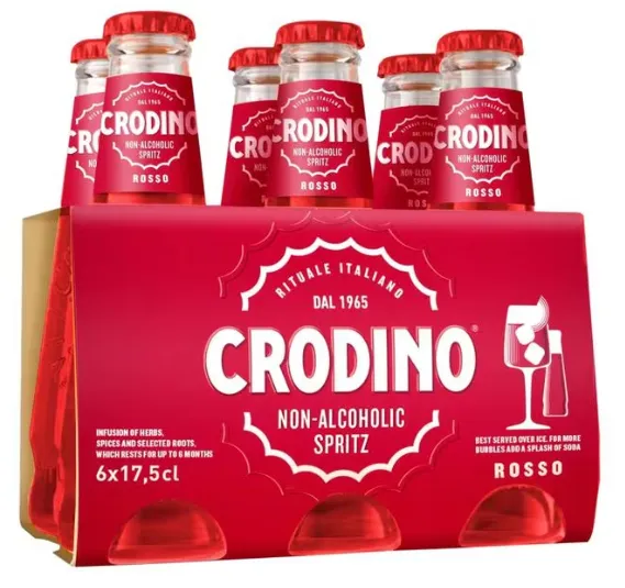 Crodino Rosso Alkoholfreier Aperitif 6 x 175 ml – Blutorange & Kräuter