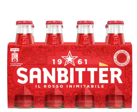 San Pellegrino Sanbitter Rosso 8 x 100 ml – Alkoholfreier Bitter-Aperitif