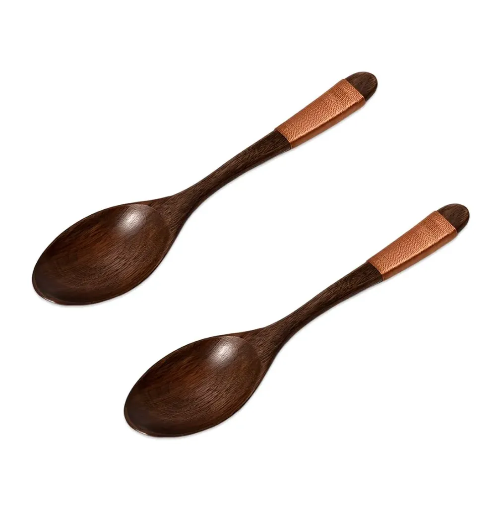 Holzkochlöffel-Set – 2 Stück Langstielige Rührlöffel (18,5 cm)