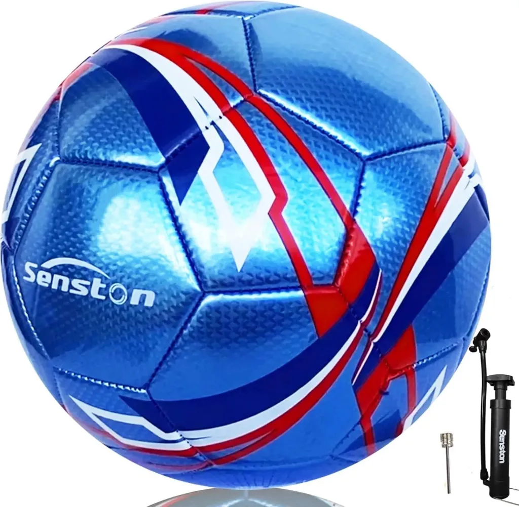 Senston Fussball Größe 4  Soft-Touch - Trainingsball mit Pumpe