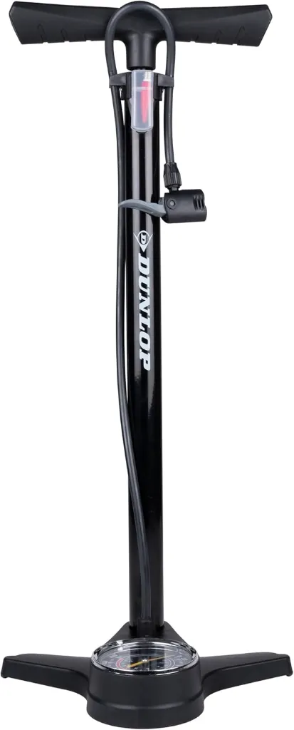 [171353] Dunlop Fahrradpumpe mit Doppelventil und Manometer – Standluftpumpe bis 12 Bar
