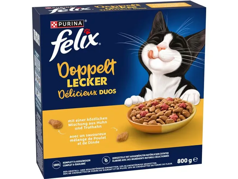 Felix Trockenfutter Geflügel - Doppelt Lecker Adult 800 g