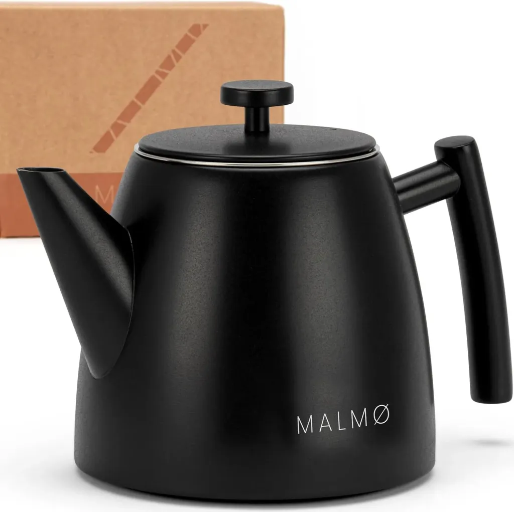 MALMØ Teekanne mit Siebeinsatz – 1 Liter, doppelwandiger Edelstahl