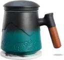 ZENS Teetasse mit Sieb und Deckel – 450 ml, Grün
