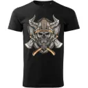 T-Shirt Wikinger König für Herren - 100% Baumwolle, Schwarz