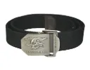 Hosengürtel mit Navy SEALs Metallschnalle aus Baumwolle, schwarz – robust & markant | 120 cm