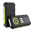 30000mAh Solar-Powerbank mit QuickCharge, 6 Geräte, kabellos, IP54, Taschenlampe