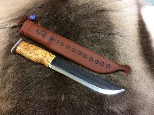 [170117] Handgemachtes Jagdmesser aus Finnland, Klinge 21 cm Bearknife von Kauko Raatiniemi