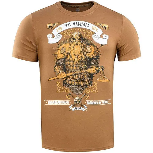 [170118] T-Shirt Herren Wikinger-Krieger, Baumwolle-Elasthan, Coyote Braun, Größe M