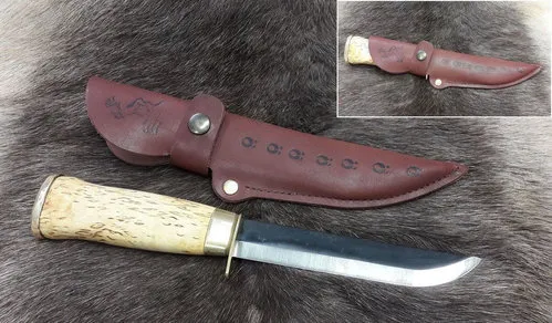 [170136] Jagdmesser Puukko mit Fingerschutz, handgefertigt – Kauko Raatiniemi, Finnland