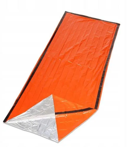 [170137] Notfall-Schlafsack, leicht, aluminisiert, orange – für Outdoor & Survival 90 x 200 cm