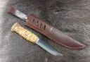 Wood Jewel Lappland Messer aus Maserbirke mit Kohlenstoffstahlklinge und 6 Rillen – handgefertigt
