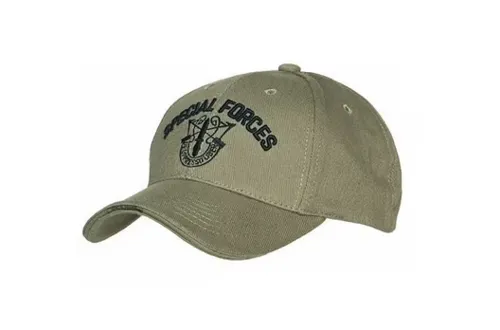 [170204] Baseballcap Special Forces Grün – 100% Baumwolle, verstellbar, Universalgröße, gesticktes Logo