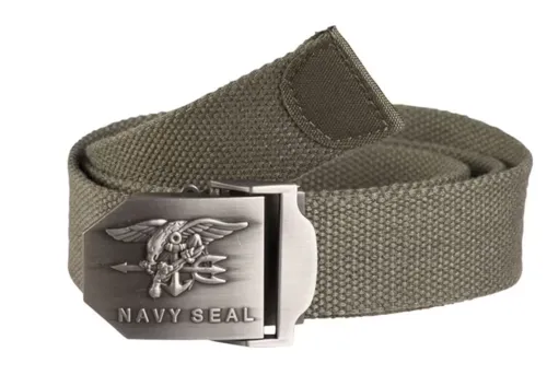 [170212] U.S. Navy Seals Gürtel – Oliv, Polyester, verstellbar, robuste Metallschnalle 130 cm
