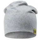 Wintermütze aus Baumwolle mit Elastan, Beanie-Stil, Hellgrau-Melange