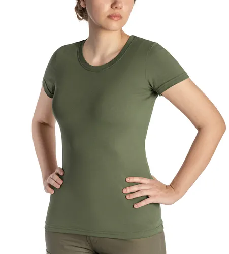 [170254] Damen-T-Shirt Baumwolle 165 g/m² – U.S. Grün / Weiss / Coyote